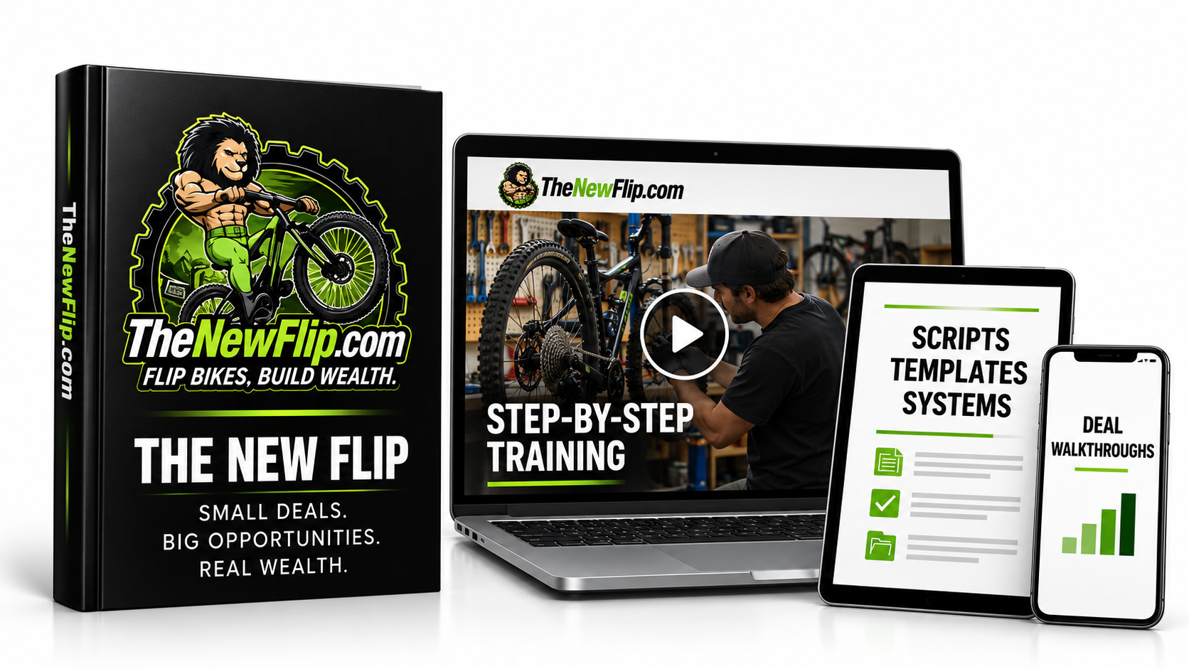 The New Flip Complete System: book, step-by-step training, scripts, templates and deal walkthroughs