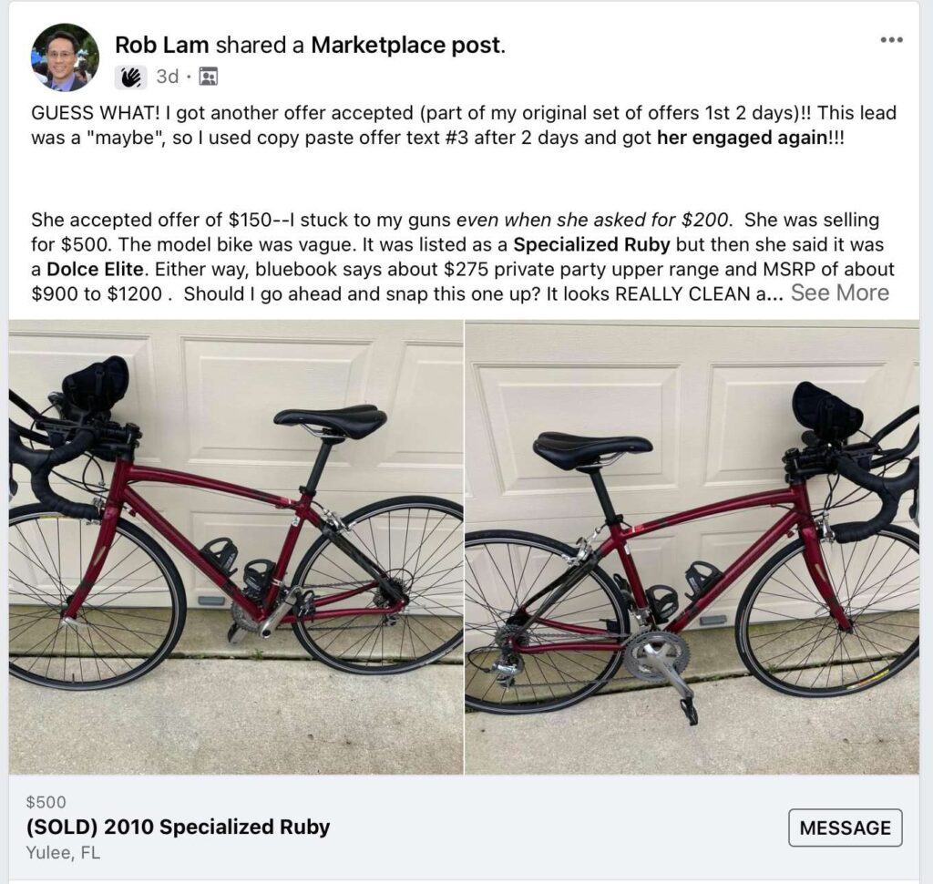 Original screenshot: Rob · follow-up
